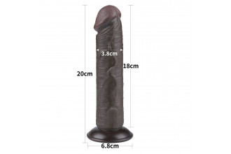 Коричневый фаллоимитатор 8 Sliding Skin Dual Layer Dong - 20 см.