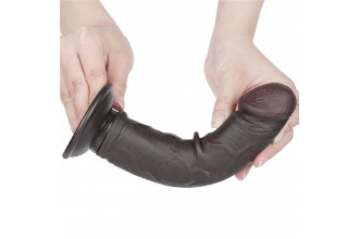 Коричневый фаллоимитатор 8 Sliding Skin Dual Layer Dong - 20 см.