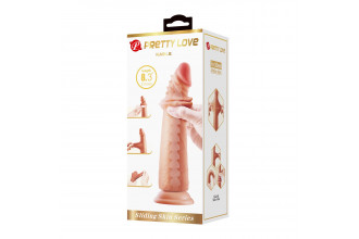 Карамельный фаллоимитатор с эффектом скользящей кожи Kable - 21 см.