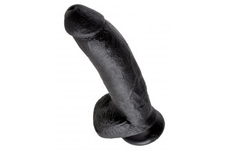 Чёрный фаллоимитатор 9 Cock with Balls - 22,9 см.