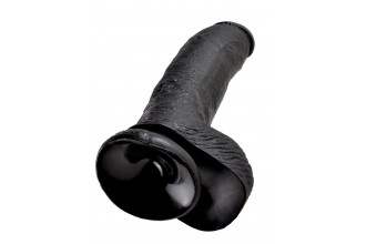 Чёрный фаллоимитатор 9 Cock with Balls - 22,9 см.