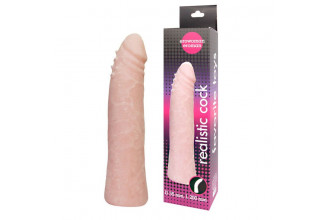 Гнущийся фаллоимитатор телесного цвета Realistic Cock - 20 см.
