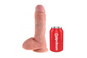 Телесный фаллоимитатор 8 Cock with Balls - 21,3 см.