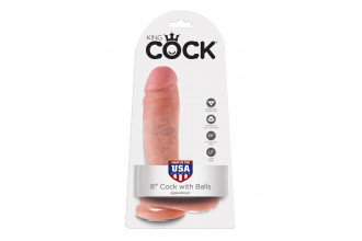 Телесный фаллоимитатор 8 Cock with Balls - 21,3 см.