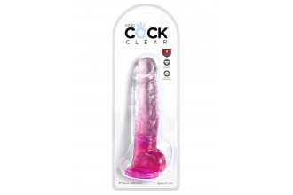 Розовый фаллоимитатор с мошонкой на присоске 8’’ Cock with Balls - 22,2 см.