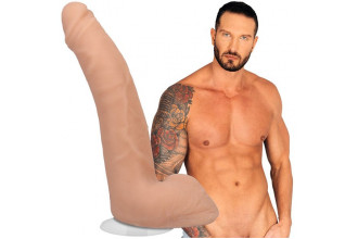 Телесный фаллоимитатор на съемной присоске Quinton James Signature Cocks - 24,1 см.