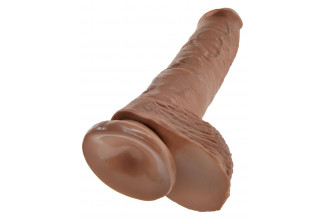 Фаллоимитатор-мулат с мошонкой 10 Cock with Balls на присоске - 25,4 см.