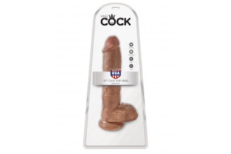 Фаллоимитатор-мулат с мошонкой 10 Cock with Balls на присоске - 25,4 см.