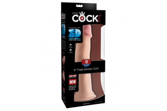 Телесный фаллоимитатор на присоске 9 Triple Density Cock - 26,7 см.
