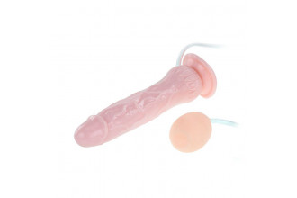 Фаллоимитатор-реалистик с имитацией семяизвержения Eros Fountain - 19,5 см.