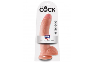 Телесный фаллоимитатор 9 Cock with Balls - 22,9 см.