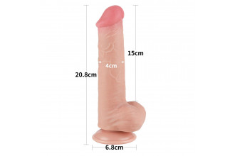Телесный фаллоимитатор 8 Sliding Skin Dual Layer Dong - 20,8 см.