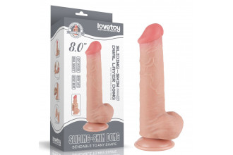 Телесный фаллоимитатор 8 Sliding Skin Dual Layer Dong - 20,8 см.