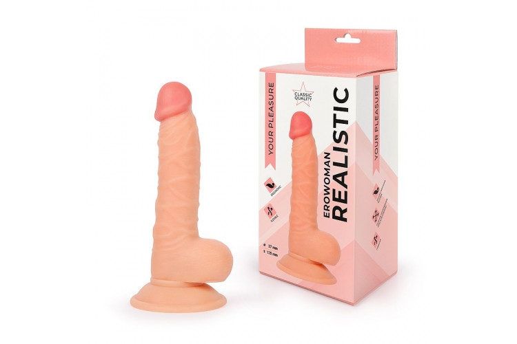 Телесный фаллоимитатор Erowoman - 19,5 см.