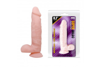 Телесный фаллоимитатор с присоской Super Dildo - 21 см.