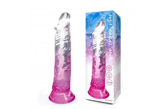 Розовый гибкий фаллоимитатор - 20,5 см.