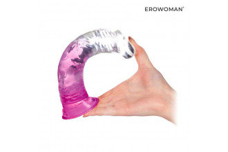 Розовый гибкий фаллоимитатор - 20,5 см.