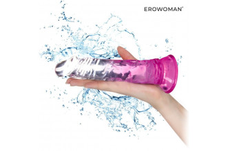 Розовый гибкий фаллоимитатор - 20,5 см.