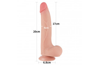 Телесный фаллоимитатор 8.5 Sliding Skin Dual Layer Dong - 20 см.