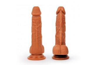 Реалистичный коричневый фаллоимитатор Erowoman - 18,5 см.