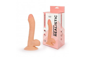Фаллоимитатор с мошонкой Erowoman телесного цвета - 18,5 см.