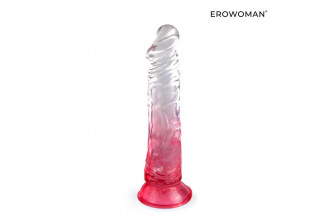 Красный гибкий фаллоимитатор на присоске - 20,5 см.