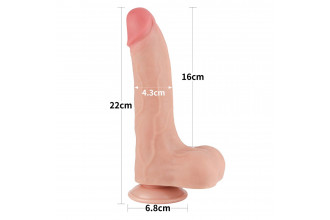 Телесный фаллоимитатор 8.5 Sliding Skin Dual Layer Dong - 22 см.