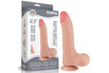 Телесный фаллоимитатор 8.5 Sliding Skin Dual Layer Dong - 22 см.