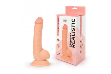 Реалистичный телесный фаллоимитатор Erowoman - 19,5 см.