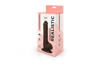 Реалистичный фаллоимитатор Erowoman коричневого цвета - 19,5 см.