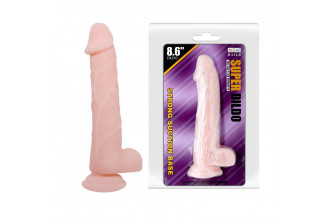 Телесный фаллоимитатор на присоске Super Dildo - 22 см.