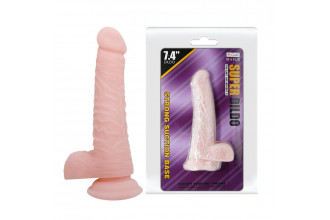 Телесный фаллоимитатор с присоской Super Dildo - 18,8 см.