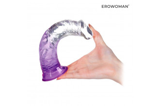 Фиолетовый гибкий фаллоимитатор - 18,5 см.