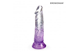 Фиолетовый гибкий фаллоимитатор - 18,5 см.