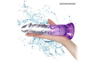 Фиолетовый гибкий фаллоимитатор - 18,5 см.