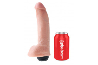 Телесный фаллоимитатор с эффектом семяизвержения Squirting Cock with Balls - 22,9 см.