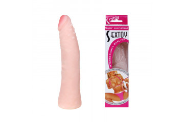 Реалистичный фаллоимитатор с шишечками под головкой - 18,5 см.