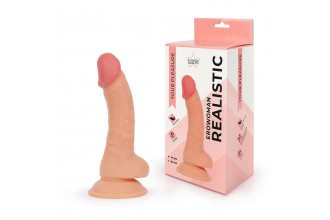 Телесный фаллоимитатор-реалистик Erowoman - 19 см.