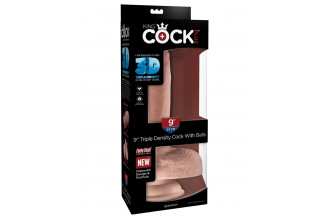 Телесный фаллоимитатор на присоске 9 Triple Density Cock with Balls - 24,1 см.