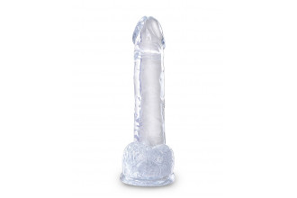 Прозрачный фаллоимитатор 7 Cock with Balls - 20,3 см.
