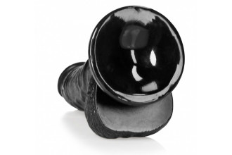 Черный фаллоимитатор Curved Realistic Dildo Balls Suction Cup 6 - 15,5 см.
