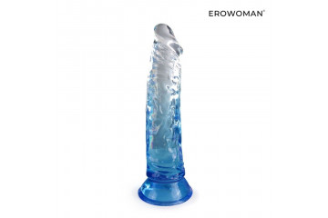 Синий гибкий фаллоимитатор - 20,5 см.