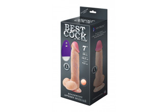 Телесный вибромассажёр-реалистик BEST COCK 7 - 20 см.