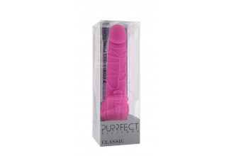 Розовый вибратор с лепестками у основания PURRFECT SILICONE CLASSIC 7INCH PINK - 18 см.