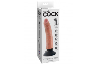 Вибромассажер телесного цвета 7 Vibrating Cock - 20 см.