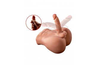 Телесный мужской торс с вибрацией и возвратно-поступательными движениями Bartlett