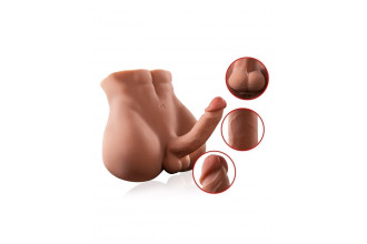 Телесный мужской торс с вибрацией и возвратно-поступательными движениями Bartlett