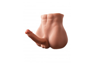 Телесный мужской торс с вибрацией и возвратно-поступательными движениями Bartlett