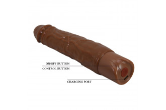 Коричневый реалистичный вибратор Osric - 22,3 см.