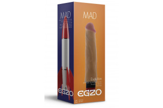 Реалистичный мультискоростной вибратор без мошонки Mad Rocket - 21 см.